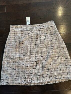 LOFT Pink Multicolor Tweed Mini Skirt